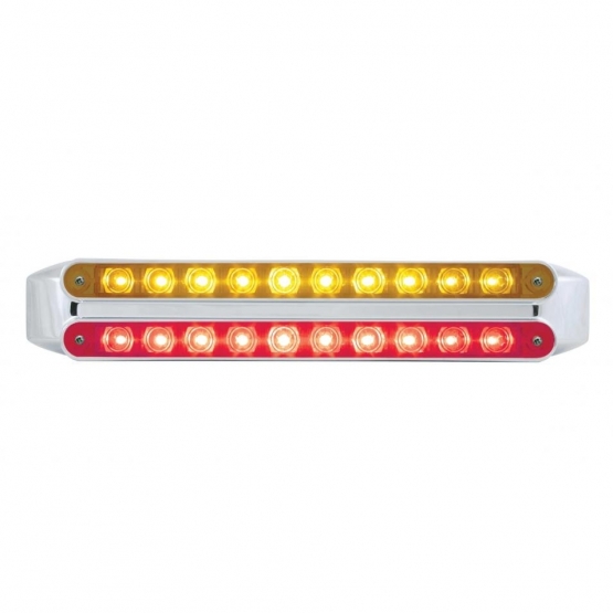 Dual 10 LED 9" Light Bars - Amber & Red LED/Amber & Red Lens
