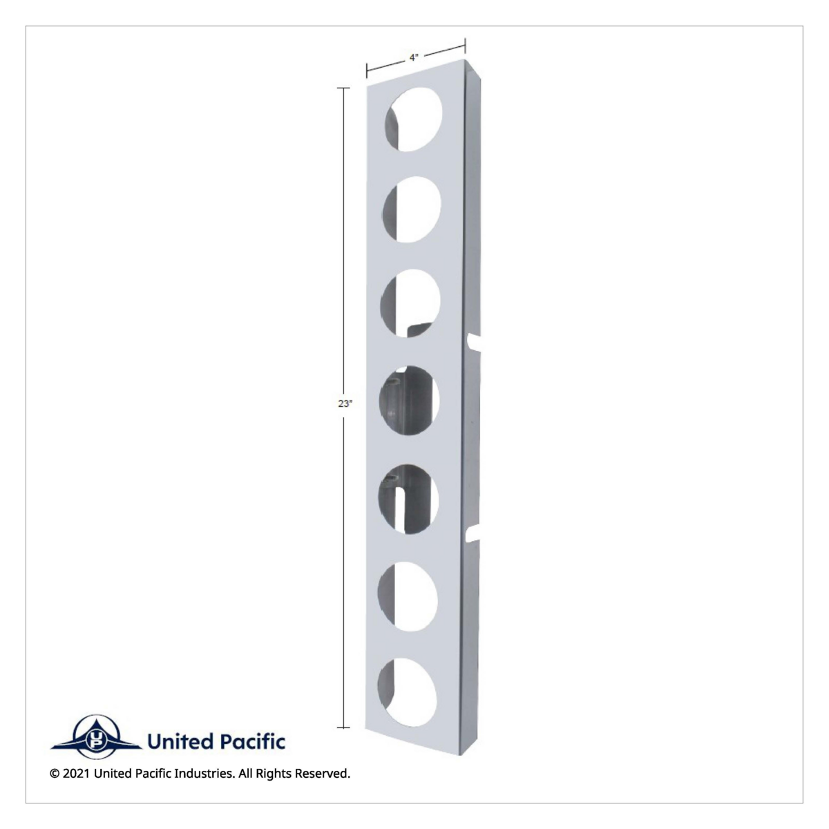 SS Front Air Cleaner Brkt With 14X 11 Amber LED Watermelon Light & Visor Bezel For KW Trucks-Clear Lens - Thumbnail 2