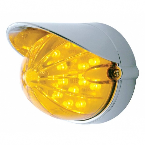 19 LED Watermelon Flush Mount Kit With Visor - Amber LED/Amber Lens