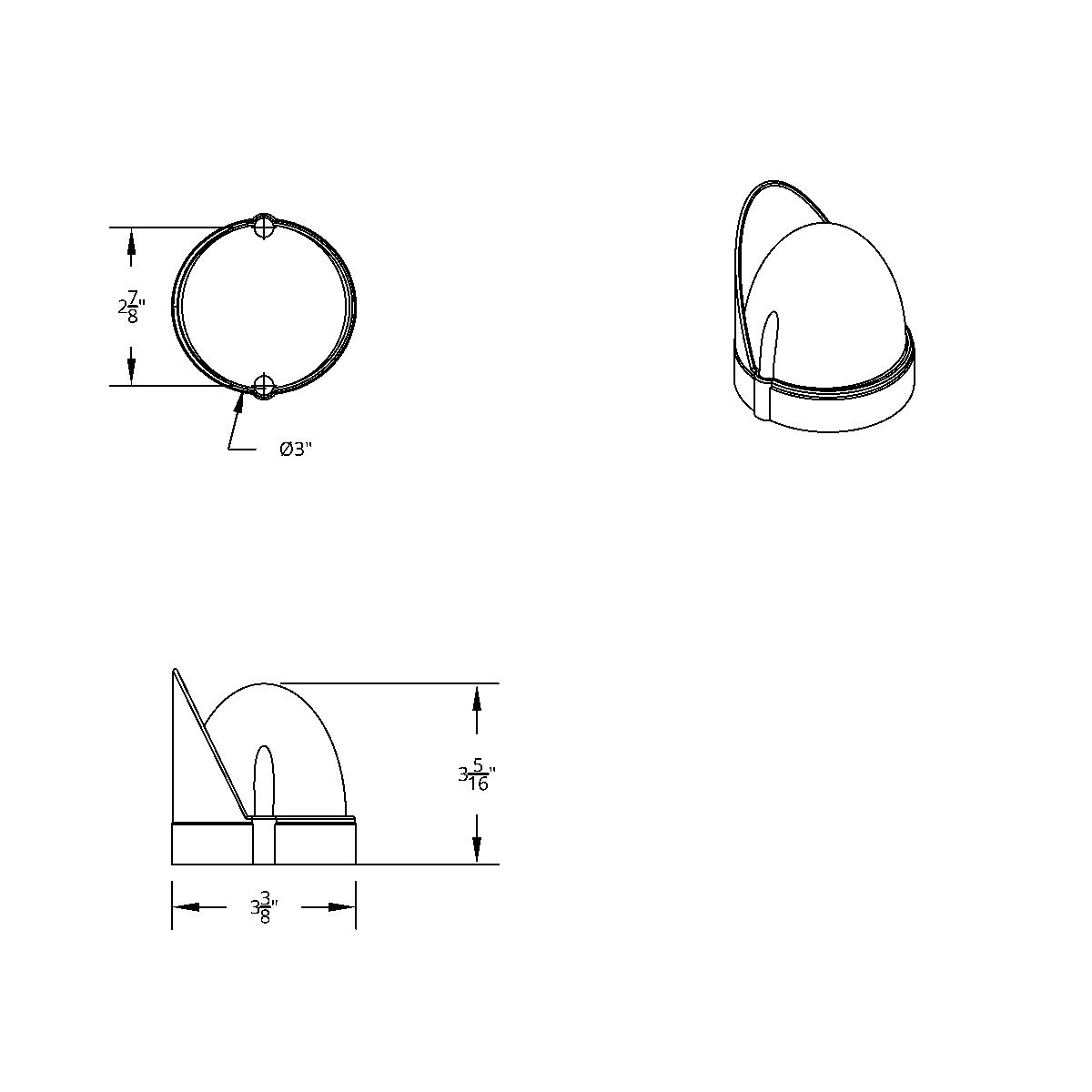 19 LED Watermelon Flush Mount Kit With Visor - Amber LED/Amber Lens - Thumbnail 4