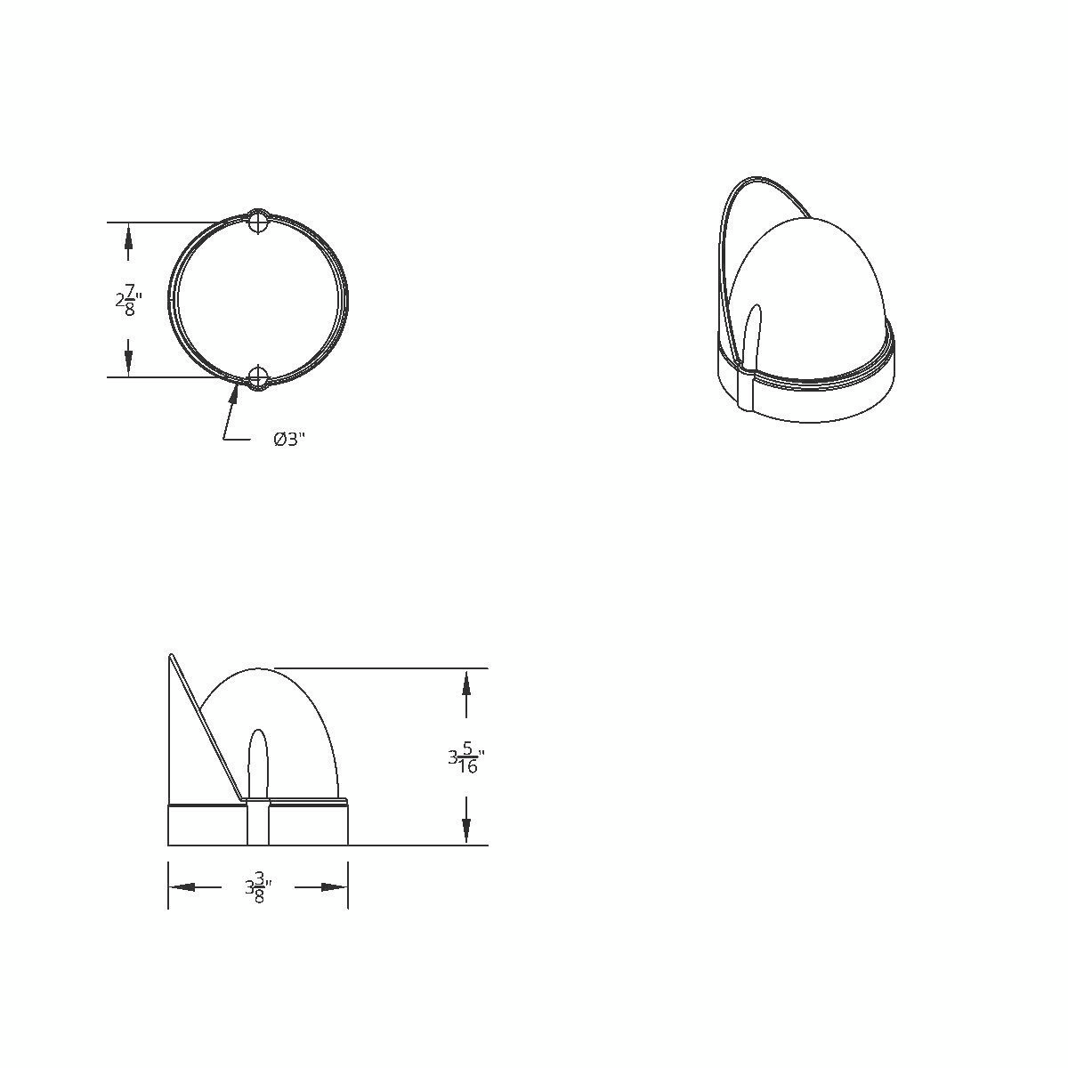 19 LED Watermelon Flush Mount Kit With Visor - Amber LED/Clear Lens - Thumbnail 3