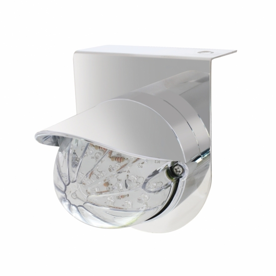 Stainless Light Bracket With 19 LED Bullet Style Grakon 1000 Light & Visor - Amber LED/Clear Lens