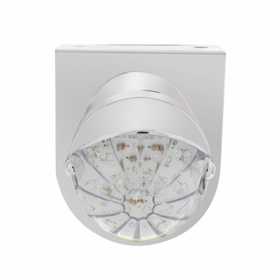 Stainless Light Bracket With 19 LED Bullet Style Grakon 1000 Light & Visor - Amber LED/Clear Lens - Thumbnail 2