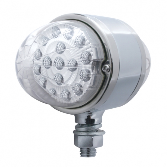 17 LED Dual Function Reflector Double Face Light - Amber LED/Clear Lens