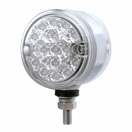 30 LED 3" Dual Function Reflector Double Face Light - Amber LED/Clear Lens