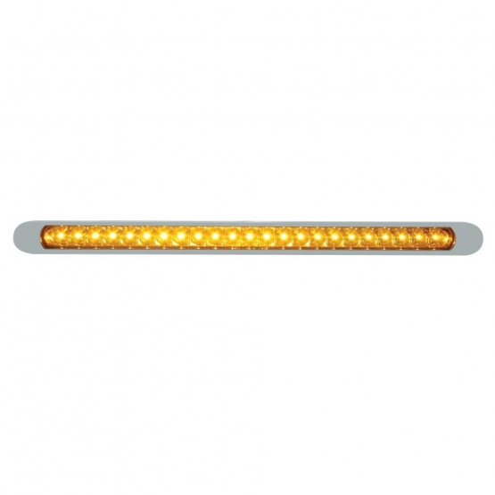 23 LED 17-1/4" Reflector Turn Signal Light Bar With Bezel - Amber LED/Amber Lens