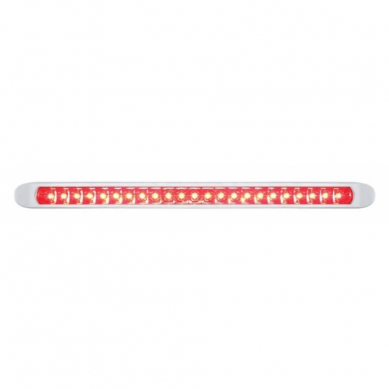 23 LED 17-1/4" Reflector Light Bar With Bezel (Stop, Turn & Tail) - Red LED/Red Lens