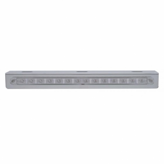 Stainless Light Bracket With 14 LED 12" Sequential Light Bar (Left to Right) - Red LED/Clear Lens