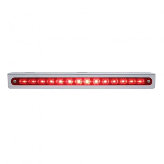 Stainless Light Bracket With 14 LED 12" Sequential Light Bar (Right to Left) - Red LED/Red Lens - Thumbnail 3