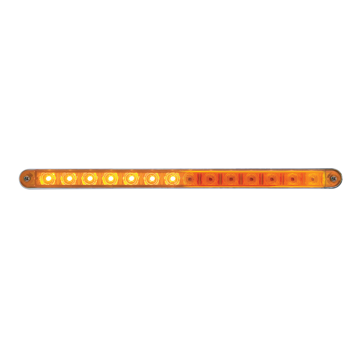 14 LED 12" Sequential Light Bar With Bezel - Amber LED/Amber Lens - Thumbnail 2