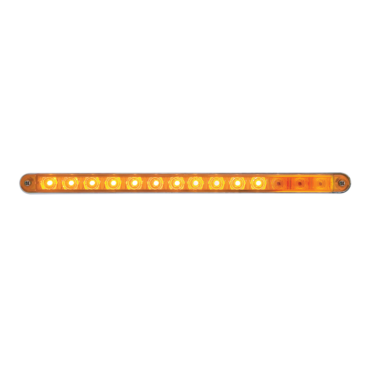 14 LED 12" Sequential Light Bar With Bezel - Amber LED/Amber Lens - Thumbnail 3