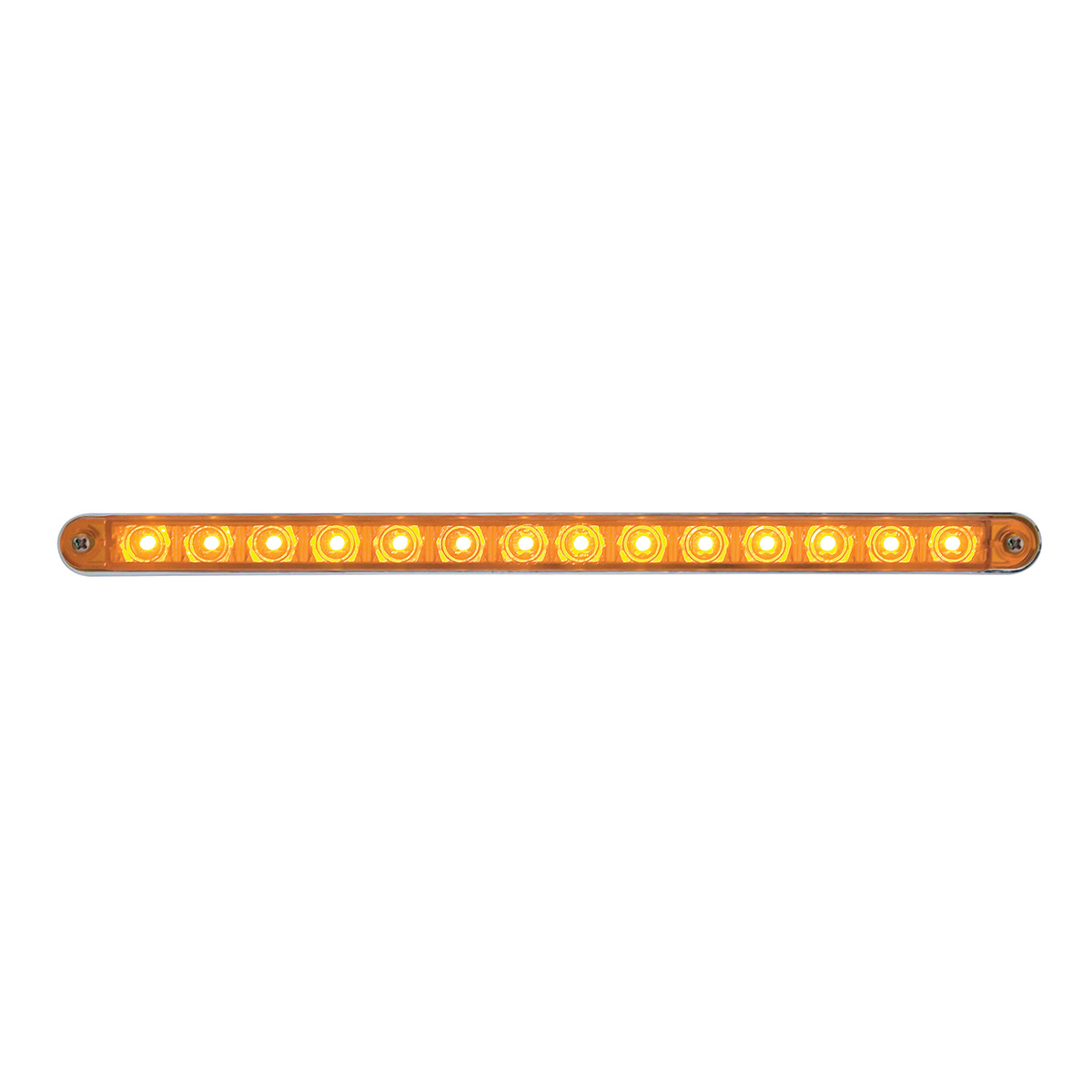 14 LED 12" Sequential Light Bar With Bezel - Amber LED/Amber Lens - Thumbnail 4