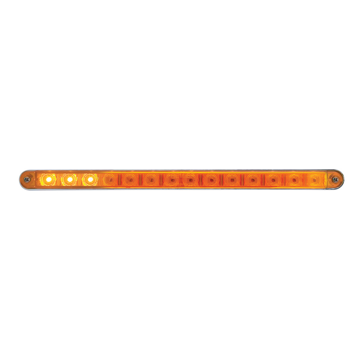 14 LED 12" Sequential Light Bar With Bezel - Amber LED/Amber Lens - Thumbnail 6