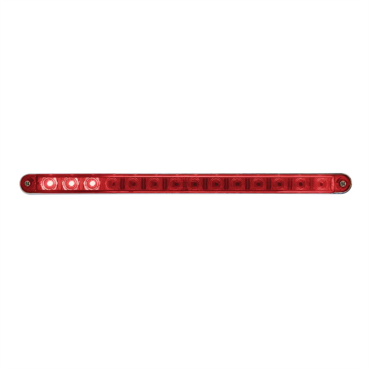 14 LED 12" Sequential Light Bar With Bezel - Red LED/Red Lens