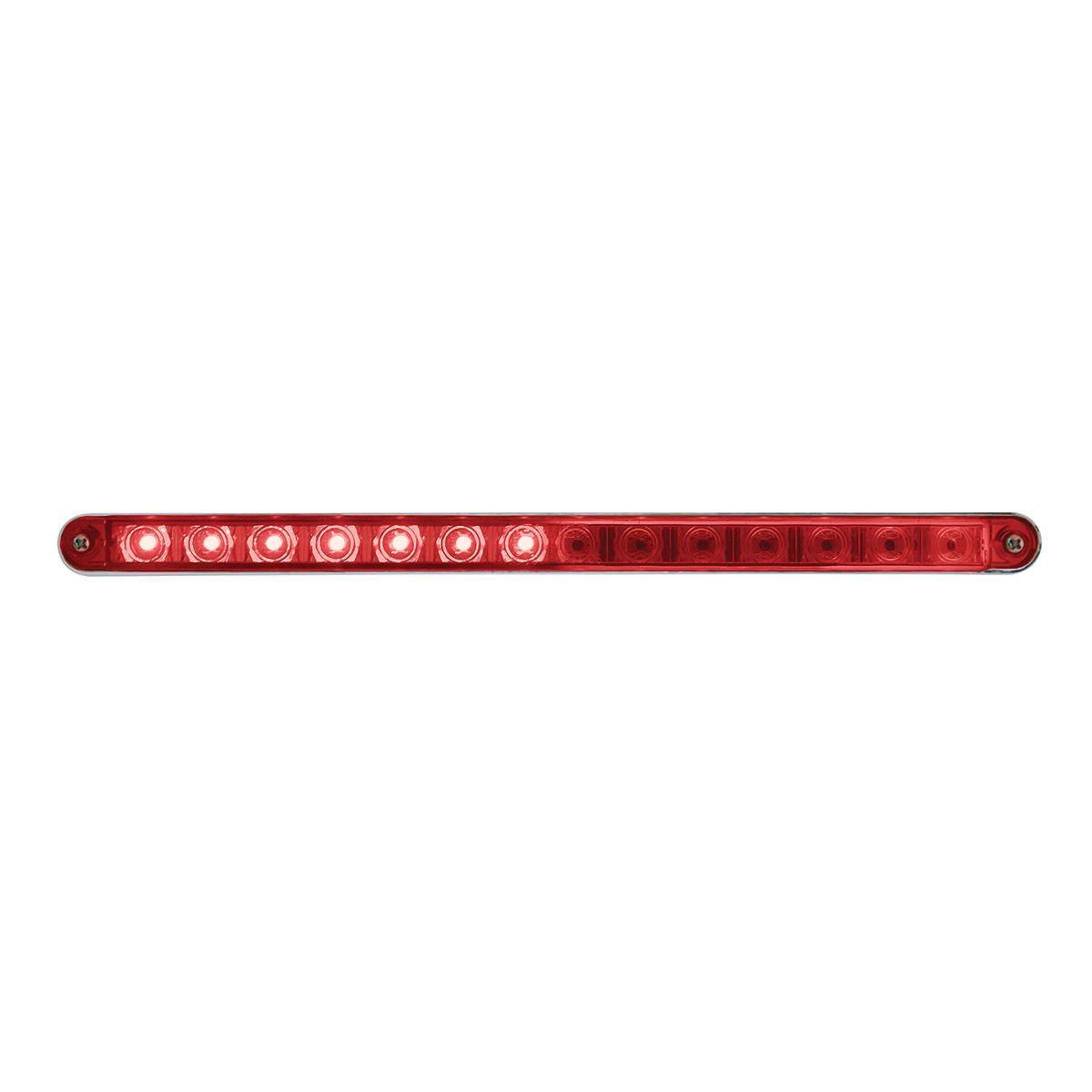 14 LED 12" Sequential Light Bar With Bezel - Red LED/Red Lens - Thumbnail 2