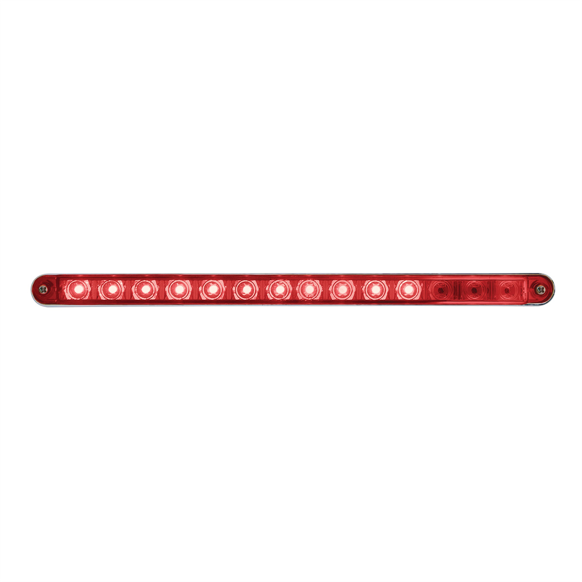 14 LED 12" Sequential Light Bar With Bezel - Red LED/Red Lens - Thumbnail 3