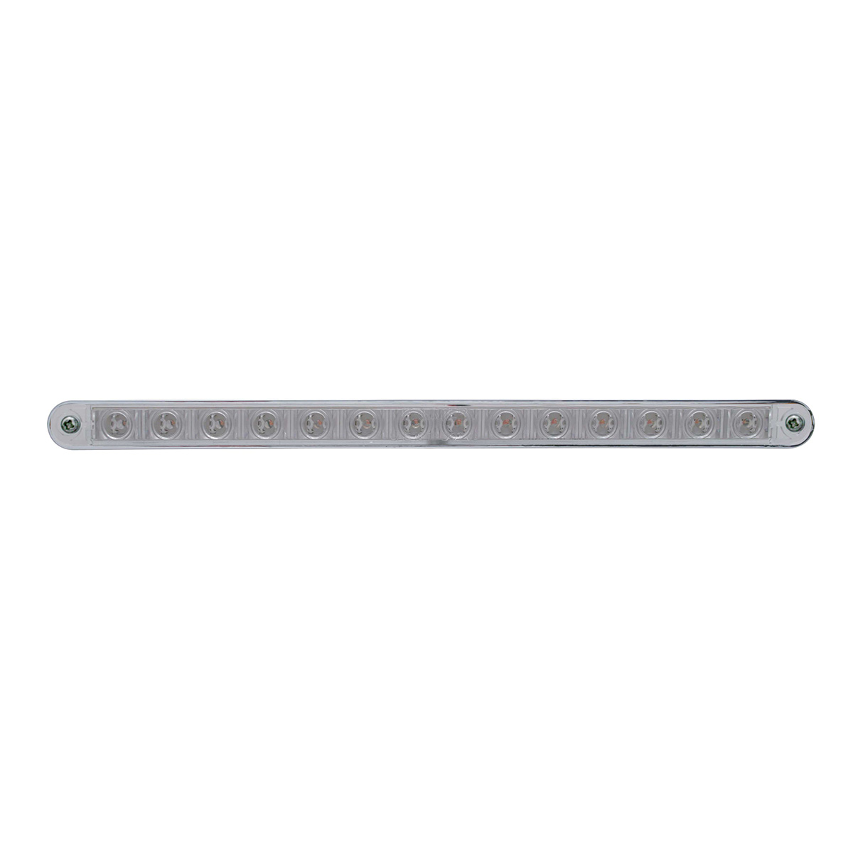 14 LED 12" Sequential Light Bar With Bezel - Red LED/Clear Lens - Thumbnail 5