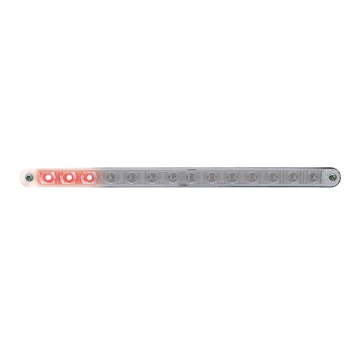 14 LED 12" Sequential Light Bar With Bezel - Red LED/Clear Lens - Thumbnail 6