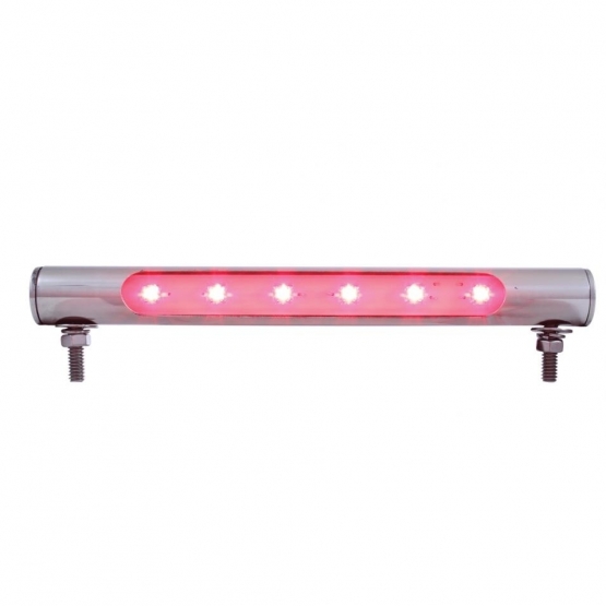 6 LED Stainless Steel Tube Light - Red LED