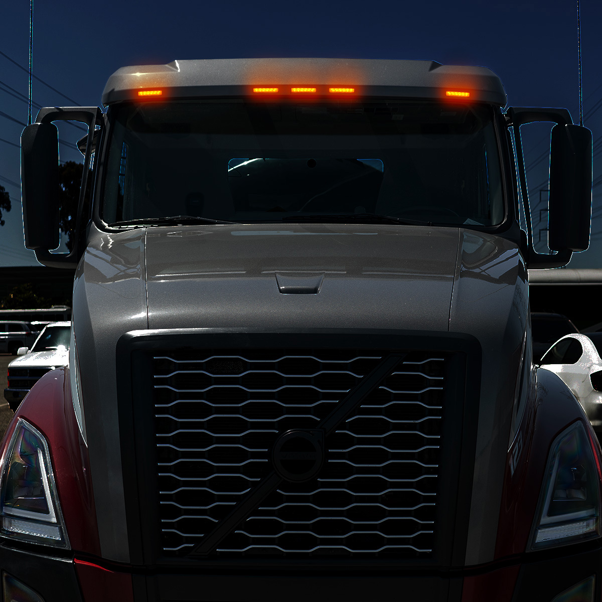 6 LED Competition Series Exterior Visor Light For 1996-2024 Volvo VNL-Amber LED/Amber Lens (5 Pcs) - Thumbnail 10