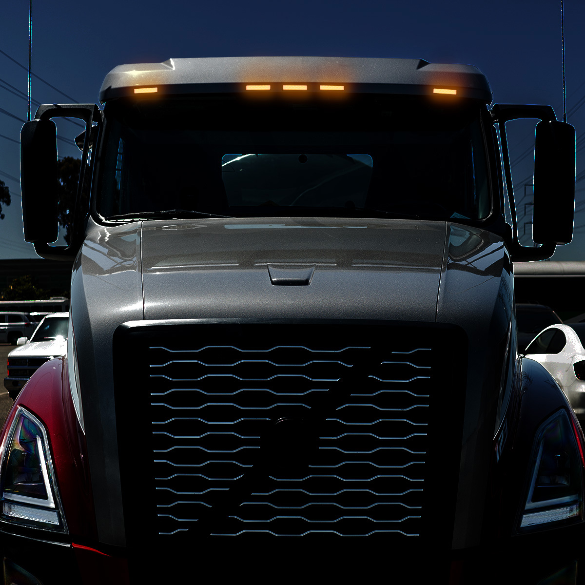 6 LED Competition Series Exterior Visor Light For 1996-2024 Volvo VNL-Amber LED/Clear Lens - Thumbnail 9