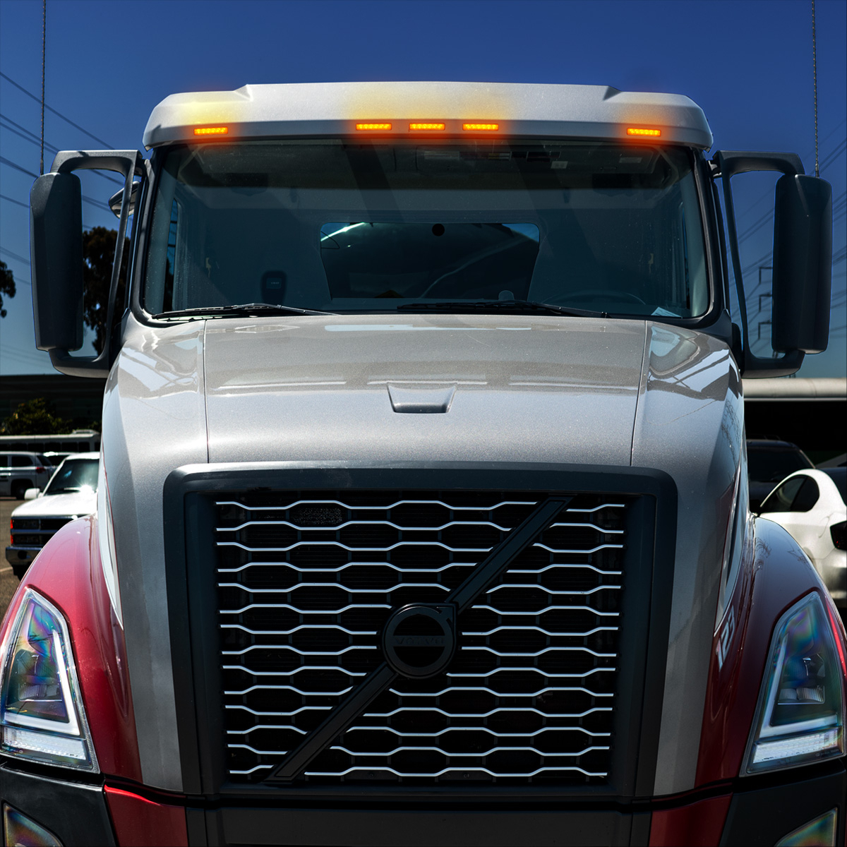 6 Amber LED Exterior Visor Light For 1996-2024 Volvo VNL - Amber Lens - Thumbnail 6