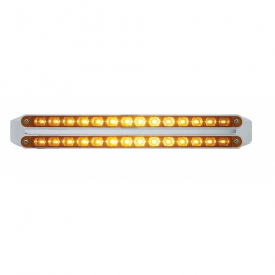 Dual 14 LED 12" Turn Signal Light Bars - Amber LED/Amber Lens