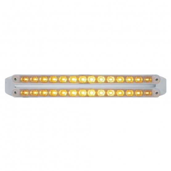 Dual 14 LED 12" Turn Signal Light Bars - Amber LED/Clear Lens - Thumbnail 2