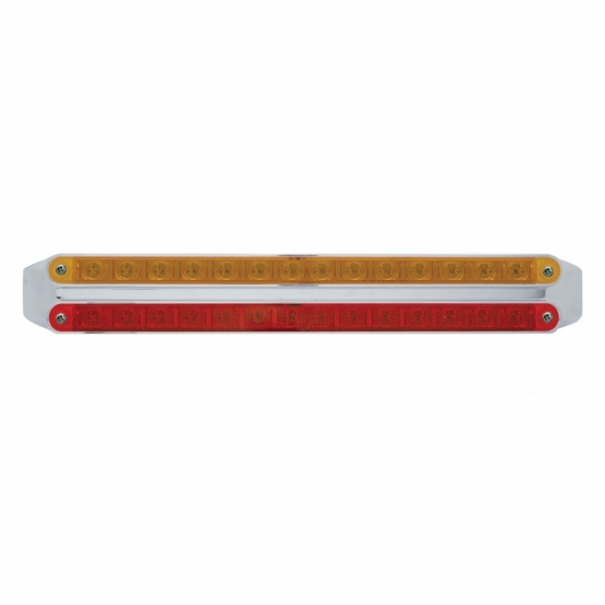 Dual 14 LED 12" Light Bars - Amber & Red LED/Amber & Red Lens - Thumbnail 2