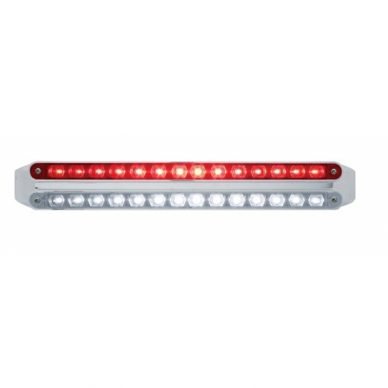 Dual 14 LED 12" Light Bars - Red & White LED/Red & Clear Lens
