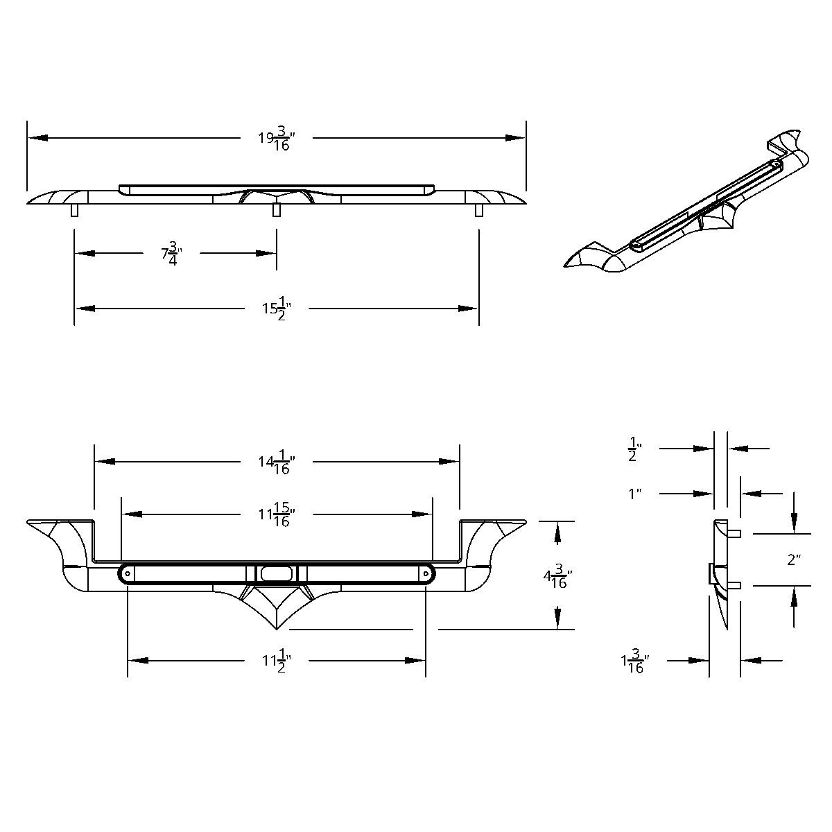 Chrome Hood Emblem Trim With 14 LED Light Bar For Kenworth - Blue LED/Clear Lens - Thumbnail 3