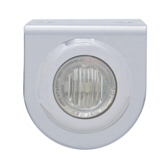 Stainless Light Bracket With 3 LED 3/4" Mini Light - Red LED/Clear Lens