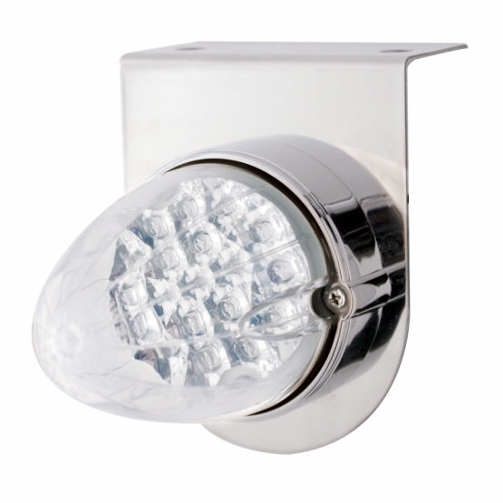 Stainless Light Bracket With 19 LED Reflector Light - Amber LED/Clear Lens