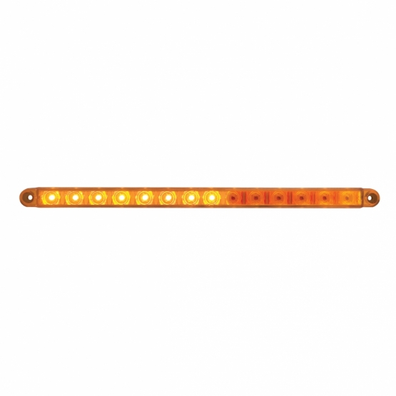 14 LED 12" Sequential Light Bar Only - Amber LED/Amber Lens (Bulk)