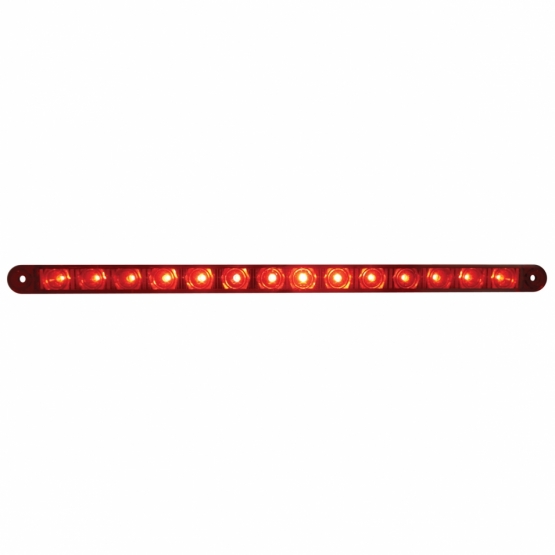 14 LED 12" Sequential Light Bar Only - Red LED/Red Lens (Bulk)