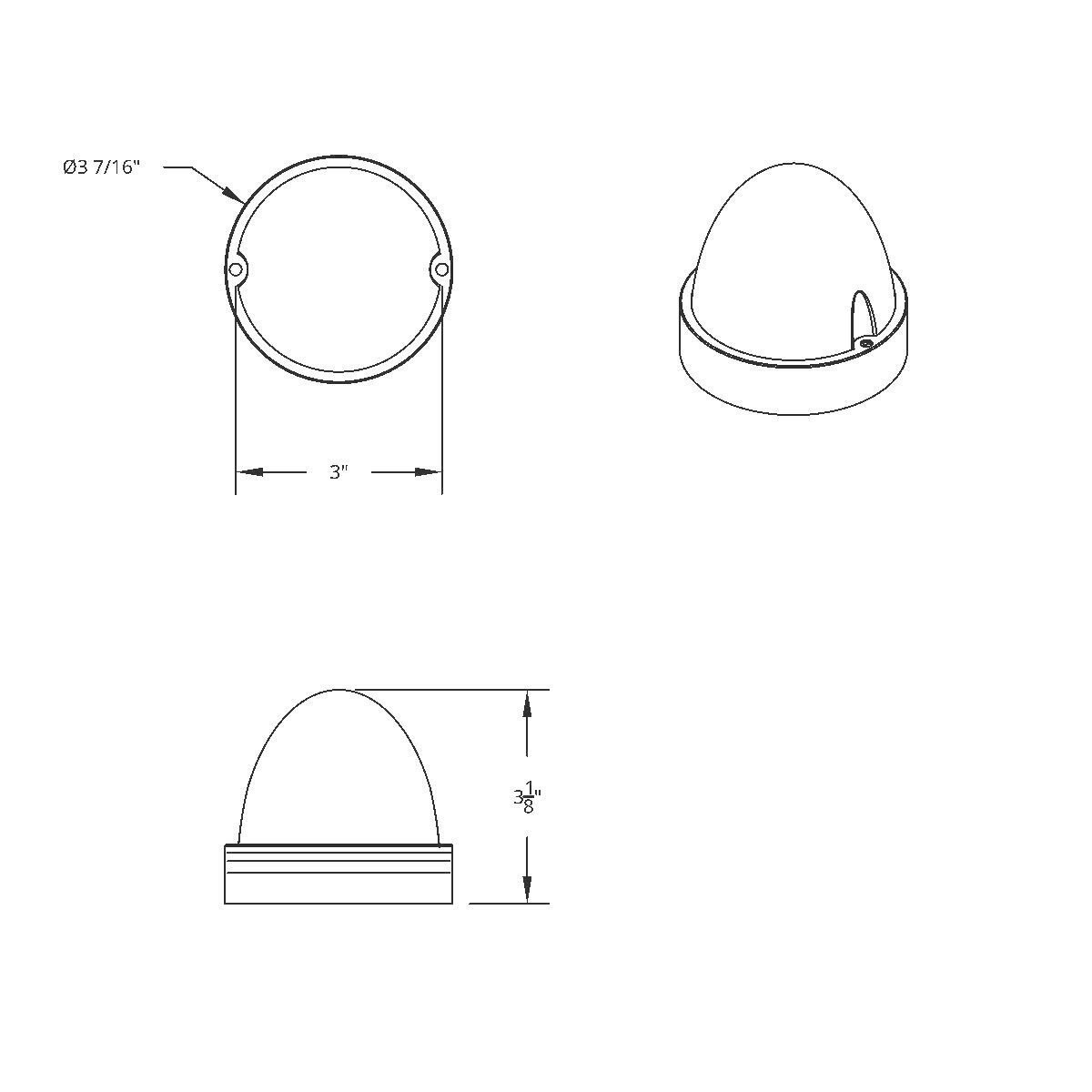 17 LED Beehive Flush Mount Kit - Amber LED/Amber Lens - Thumbnail 2