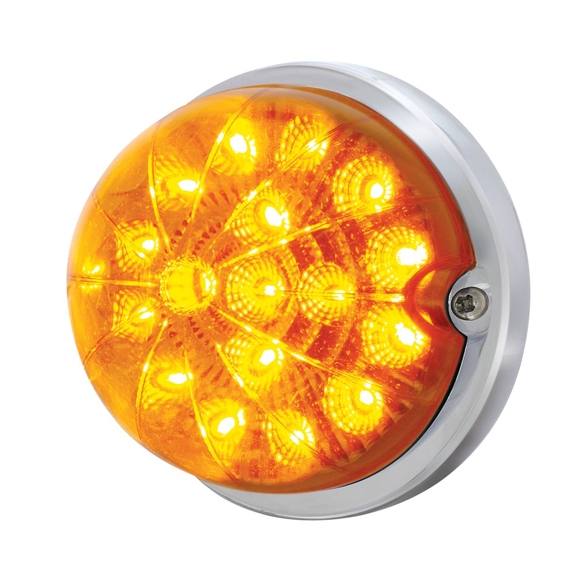 17 LED Dual Function Watermelon Clear Reflector Flush Mount Kit - Amber LED/Amber Lens