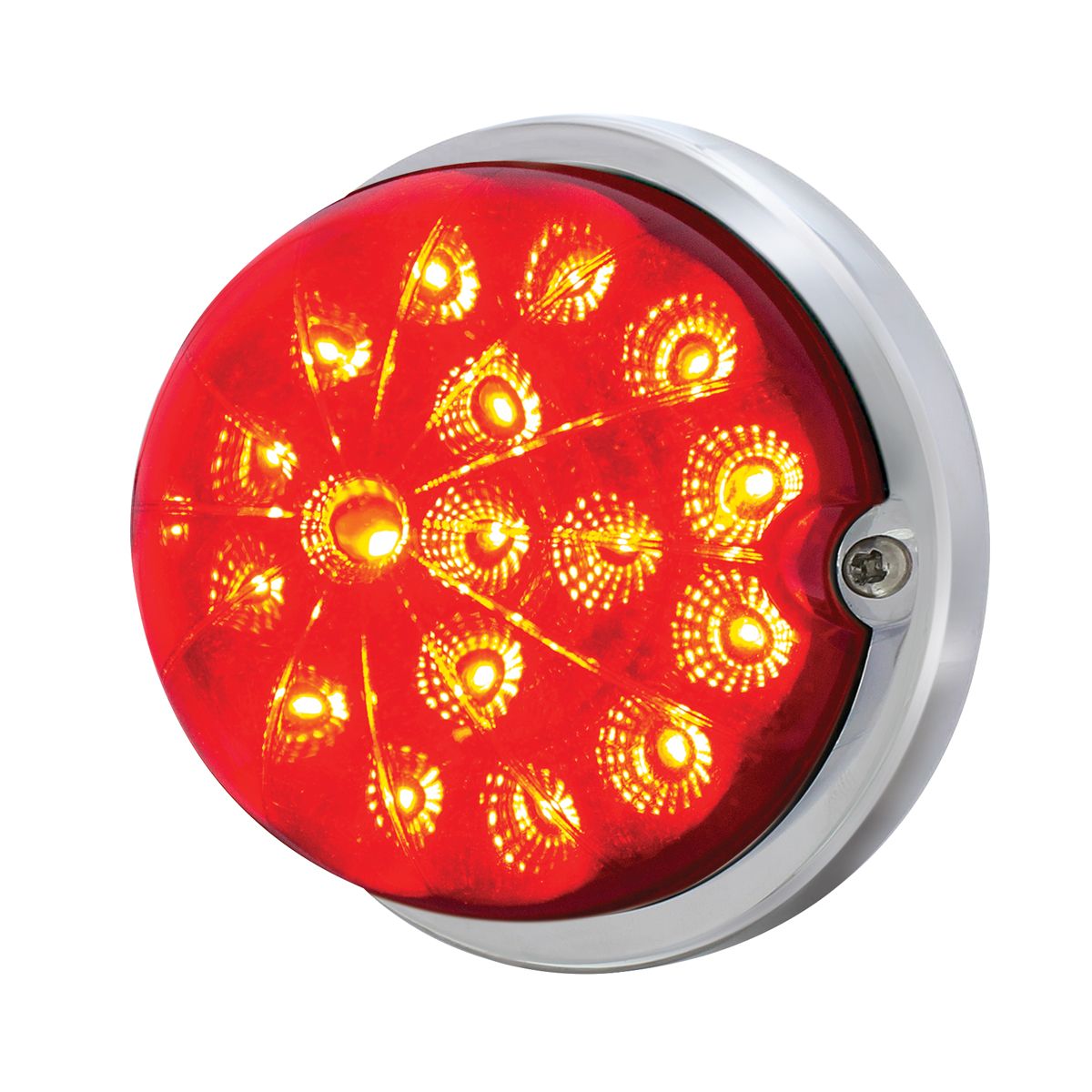 17 LED Dual Function Watermelon Clear Reflector Flush Mount Kit - Red LED/Red Lens