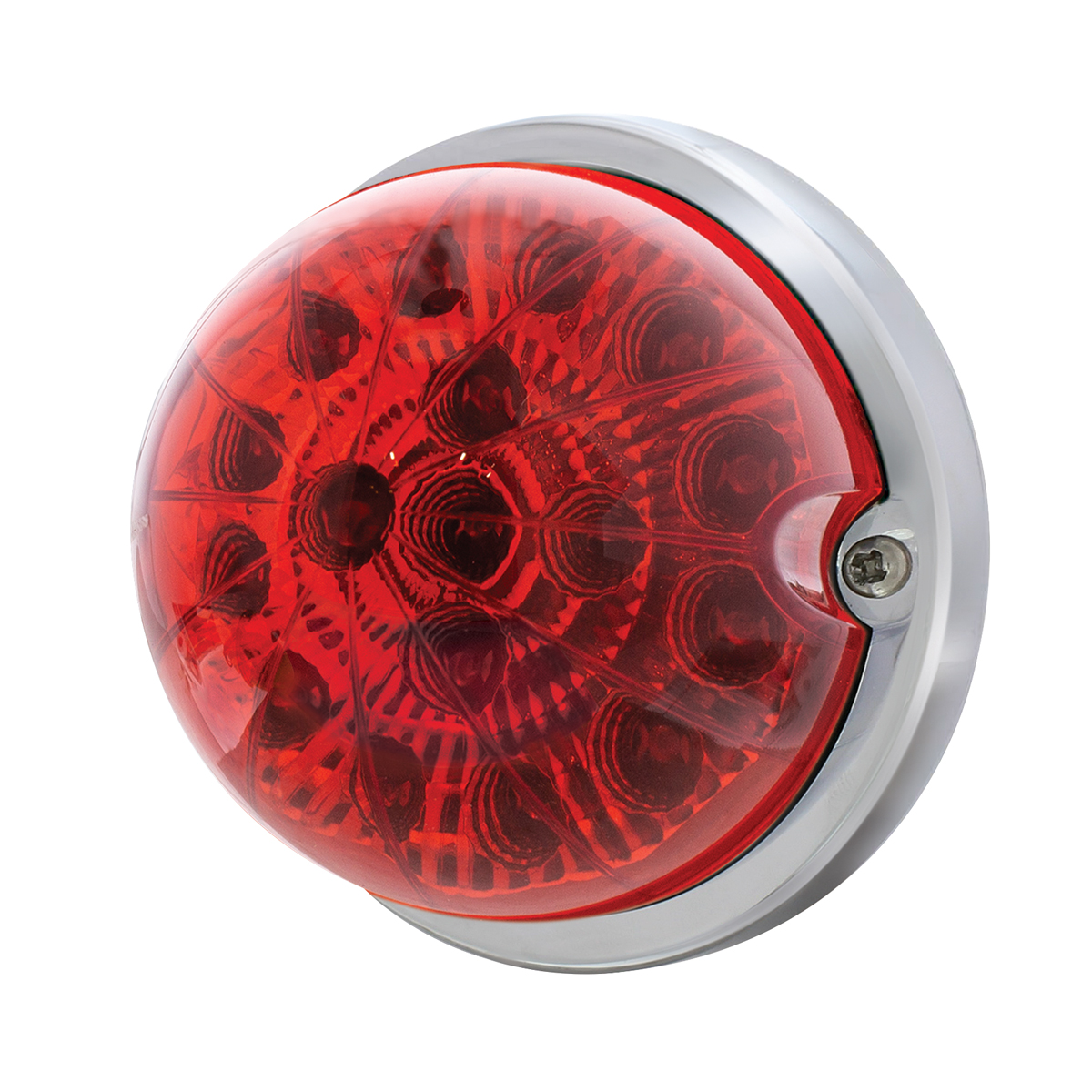17 LED Dual Function Watermelon Clear Reflector Flush Mount Kit - Red LED/Red Lens - Thumbnail 2