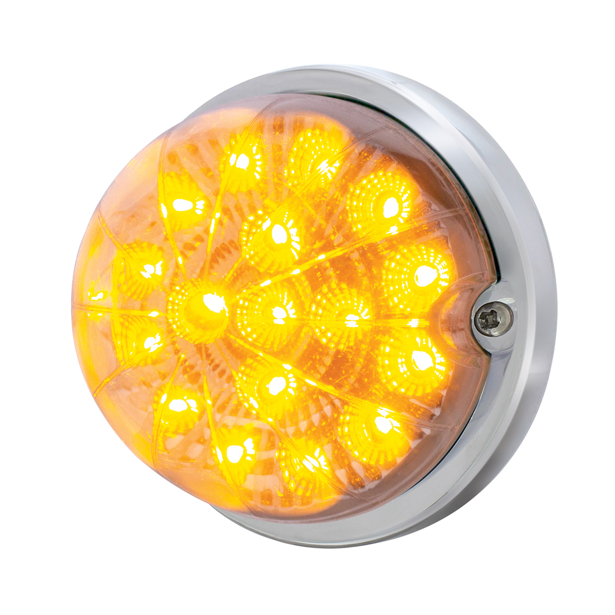 17 LED Dual Function Watermelon Clear Reflector Flush Mount Kit - Amber LED/Clear Lens - Thumbnail 4