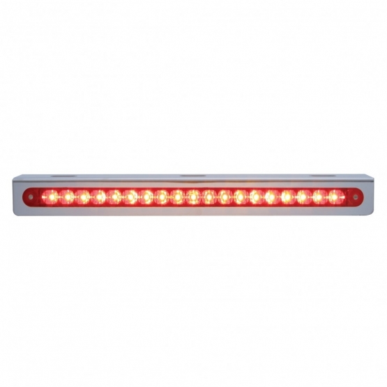 12-3/4" Stainless Light Bracket With 19 LED 12" Light Bar - Red LED/Red Lens