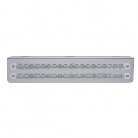 12-3/4" Stainless Light Bracket With 2X 19 LED 12" Light Bars - Red LED/Clear Lens