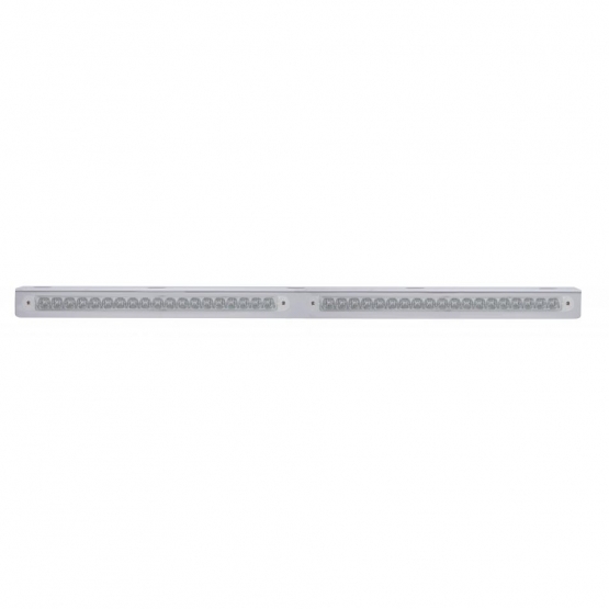25-5/16" Stainless Light Bracket With 2X 19 LED 12" Light Bars - Amber LED/Clear Lens
