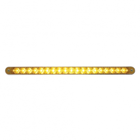 19 LED 12" Reflector Turn Signal Light Bar With Bezel - Amber LED/Amber Lens