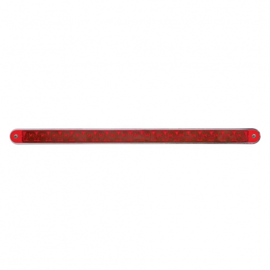 19 LED 12" Reflector Light Bar With Bezel (Stop, Turn & Tail) - Red LED/Red Lens - Thumbnail 2