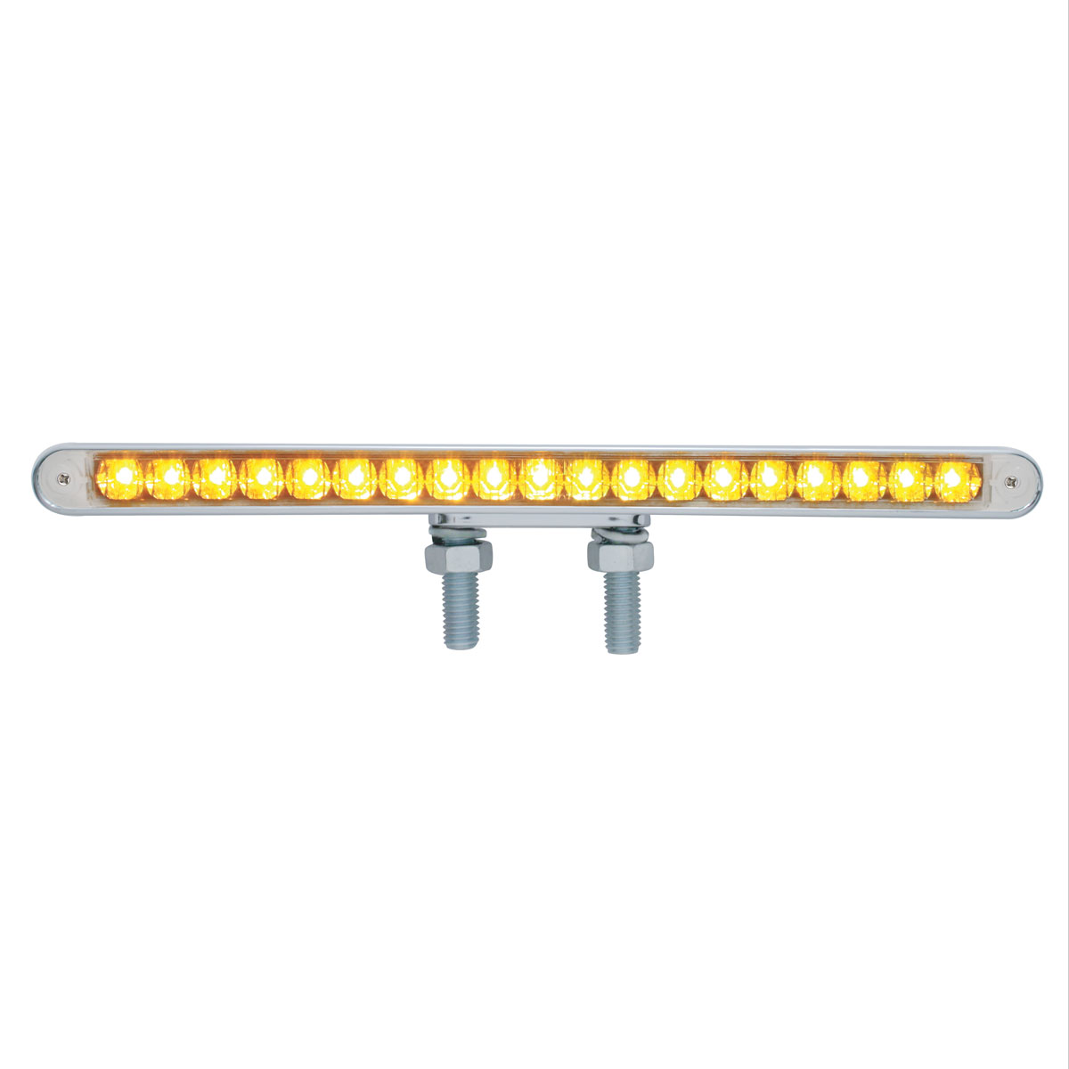 38 LED 12" Reflector Double Face Light Bar - Amber & Red LED/Clear Lens - Thumbnail 2
