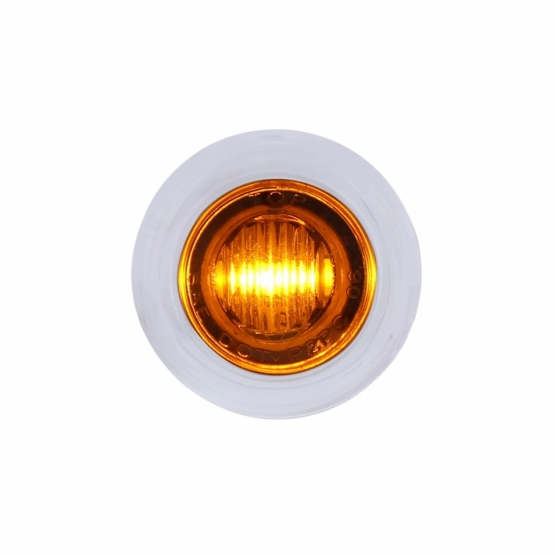 3 LED Dual Function 3/4" Mini Light With Bezel (Clearance/Marker) - Amber LED/Amber Lens
