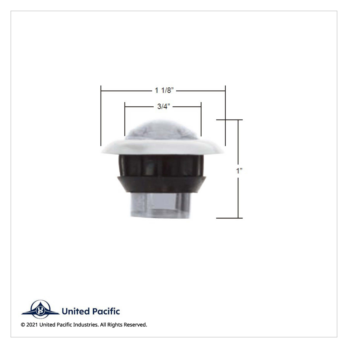 3 LED Dual Function 3/4" Mini Light With Bezel (Clearance/Marker) - Amber LED/Clear Lens - Thumbnail 5