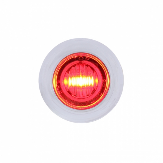 3 LED Dual Function 3/4" Mini Light With Bezel (Clearance/Marker) - Red LED/Clear Lens