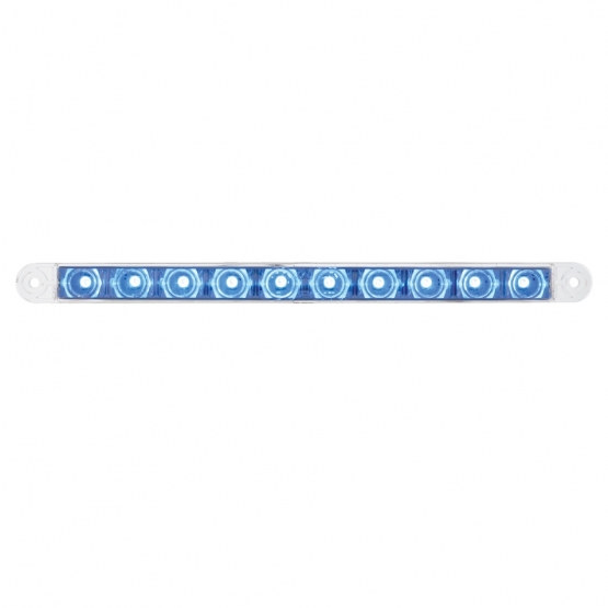 10 LED 9" Dual Function Light Bar - Blue LED/Clear Lens